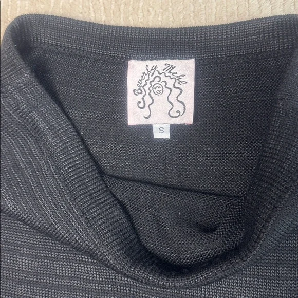 Beverly Mehl Black Knitted Skirt with Pink Lace Trim S - Picture 3 of 4